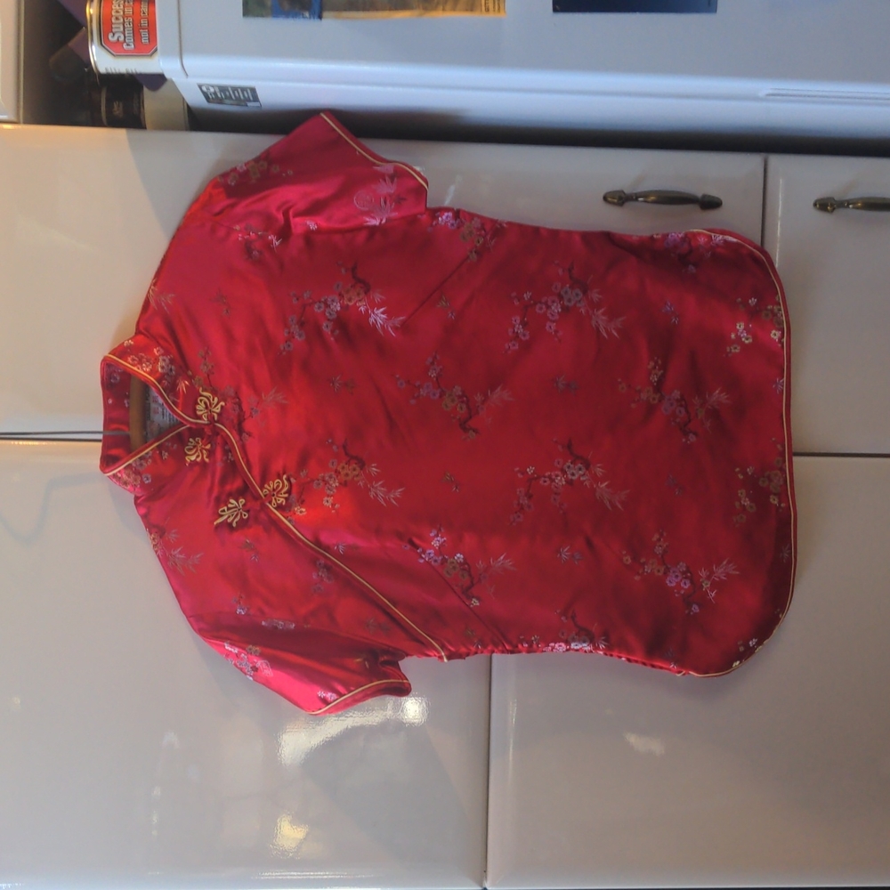 Chinese Cheongsam Brocade Blouse/Shirt by Double Peach